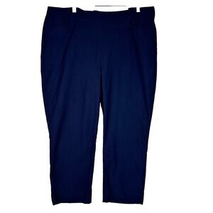 Chico's So Slimming Brigitte Slim Leg Pants Size 3.5 / 18 Navy Crop NWT Workwear